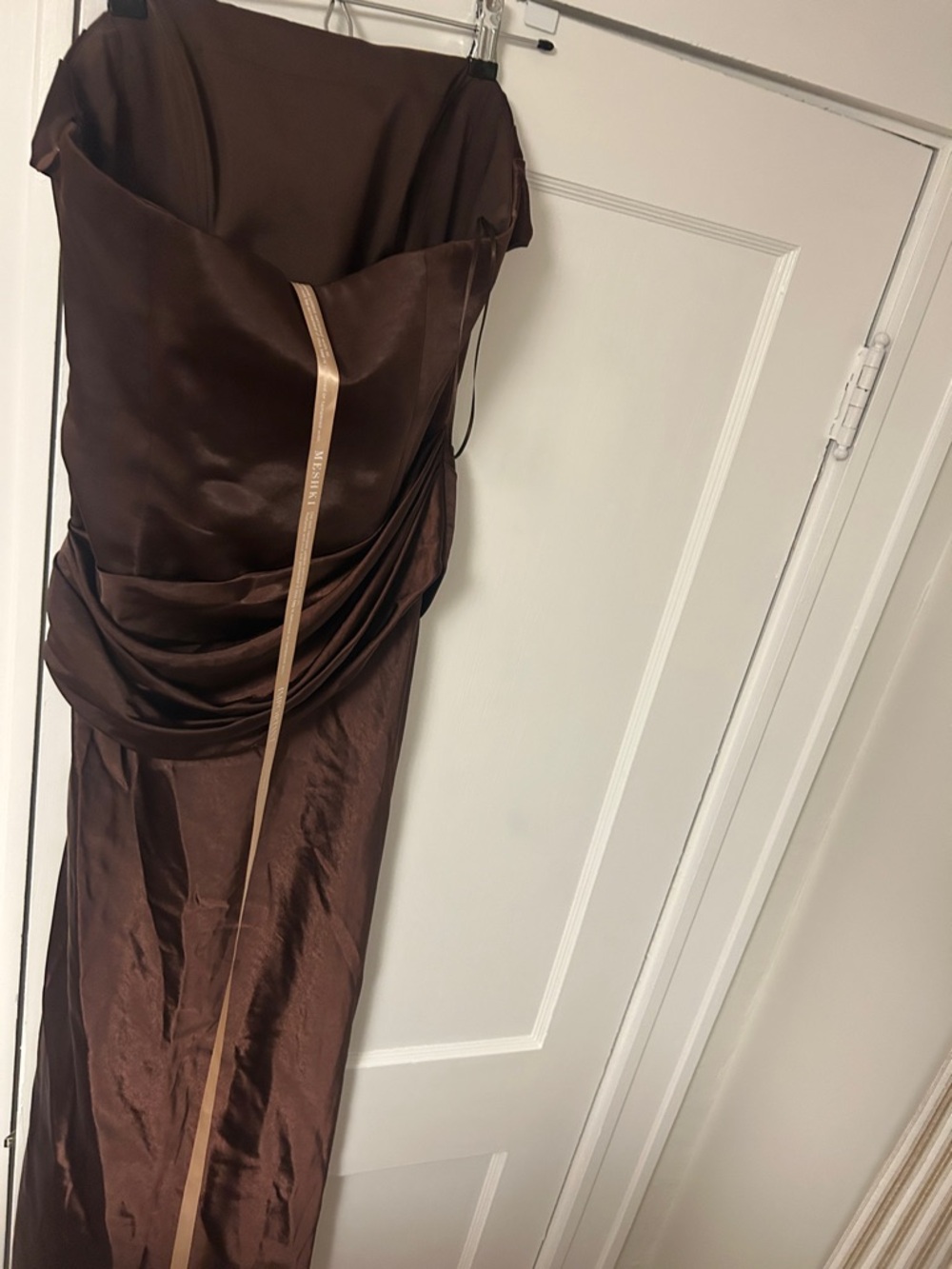 Meshki Chocolate Jasmine Strapless Gown - Picture 15 of 16